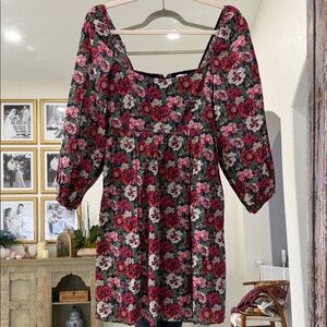 J. Crew Puff-sleeve mini dress in Liberty® poppy Amelie floral